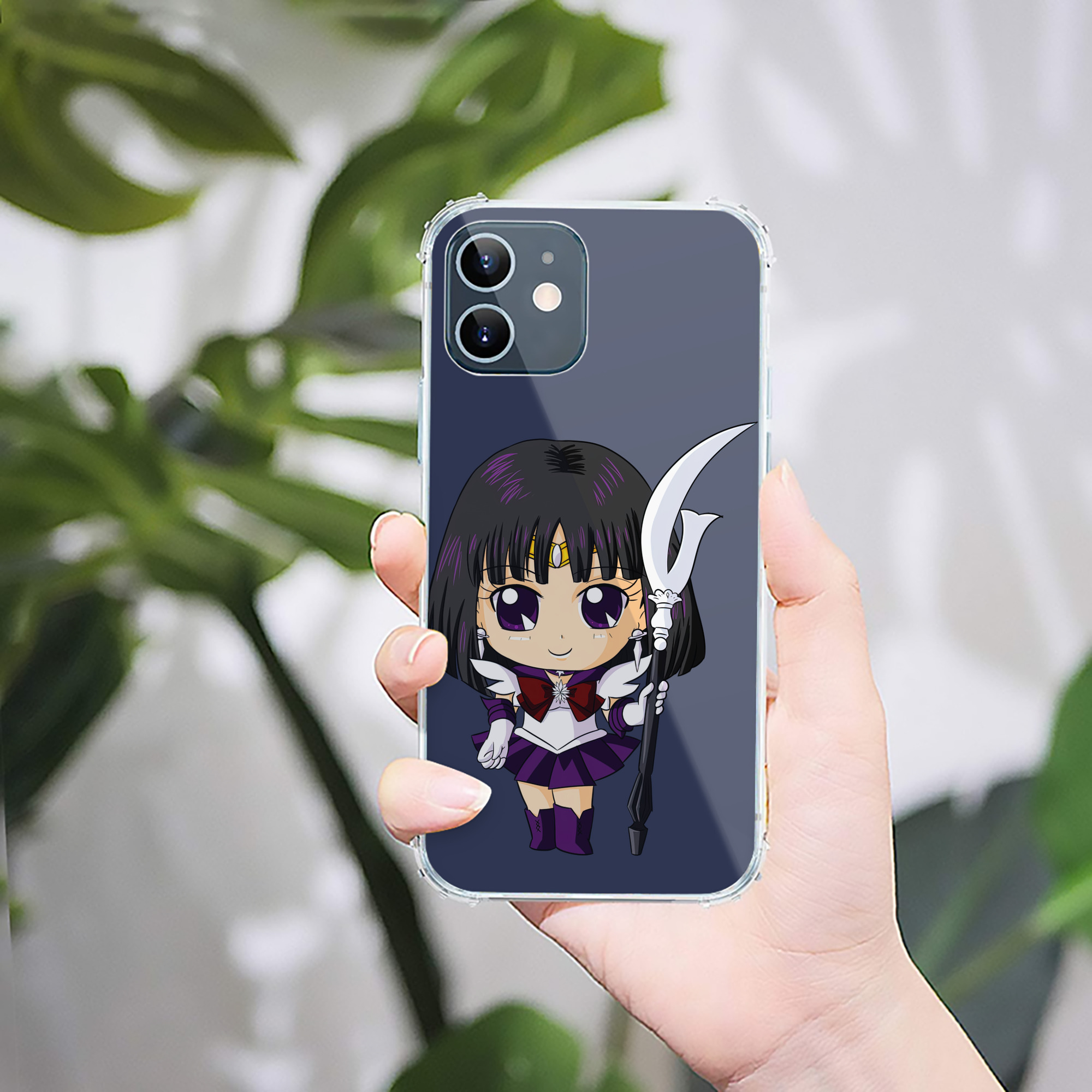 （画像用） 美少女戦士セーラームーン 土萠ほたる Sailor Moon Tomoe Hotaru （セーラーサターン；Sailor Saturn） 【iPhone 12シリーズ対応】透明スマホケース（クリアソフトケース）